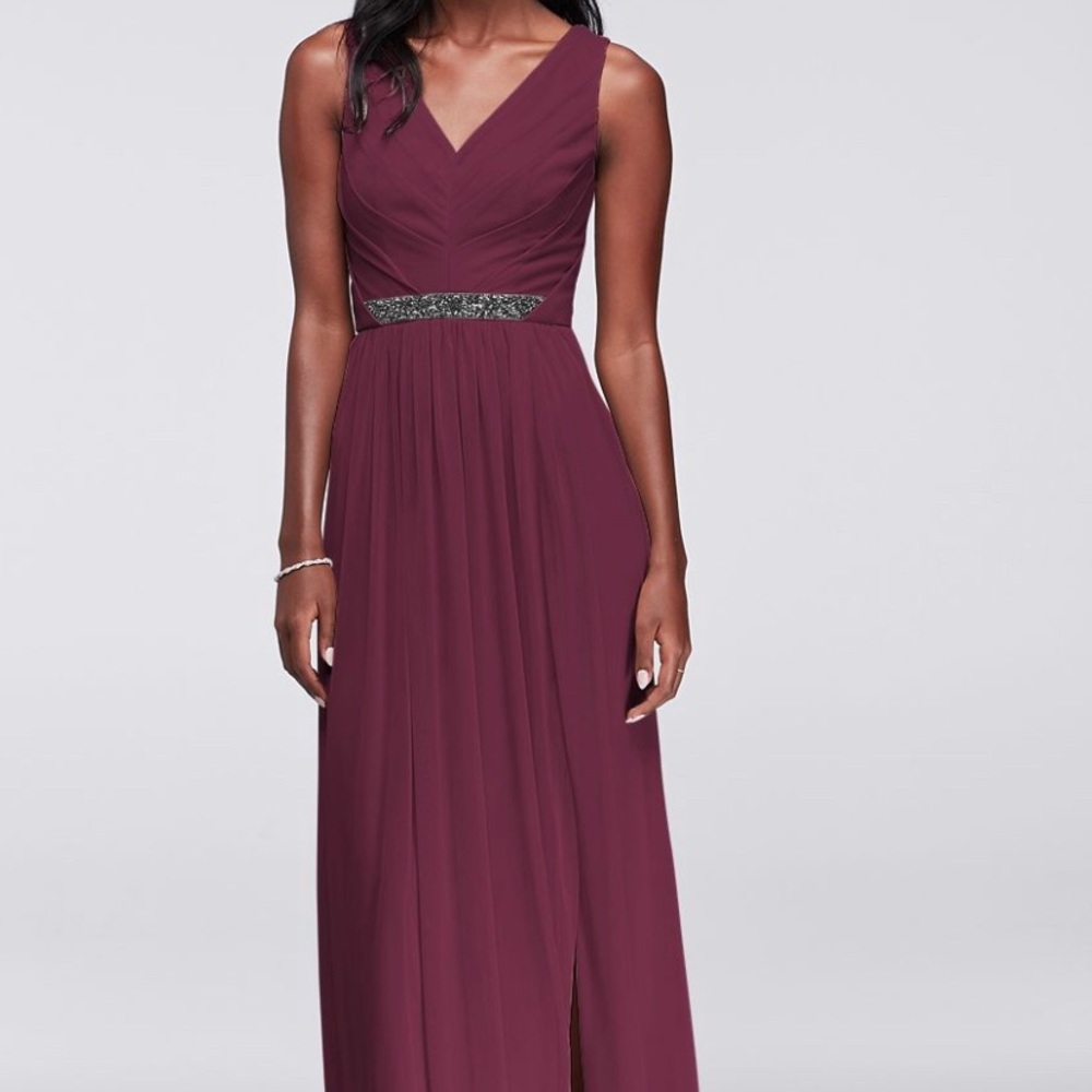 WINE David’s bridal bridesmaid dress, size 14